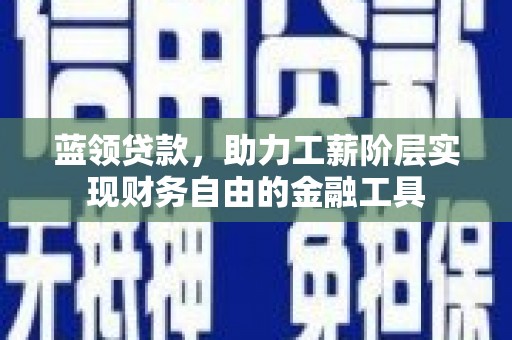 寿宁蓝领贷款，助力工薪阶层实现财务自由的金融工具