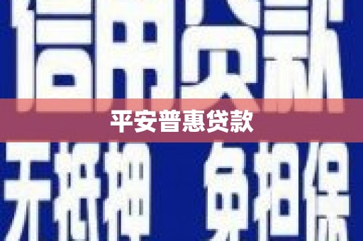 寿宁平安普惠贷款