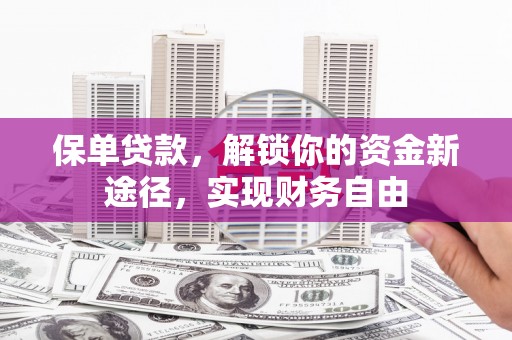 寿宁保单贷款，解锁你的资金新途径，实现财务自由